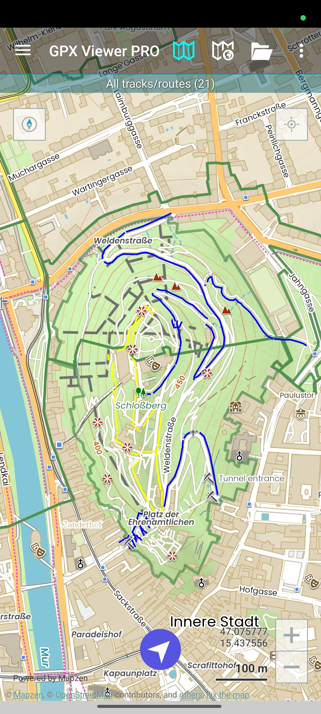 High resolution tiles in GPX Viewer PRO